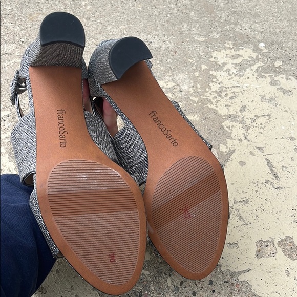 Gray/Silver Franco Sarto High Heel Sandals with Straps - Picture 12 of 16